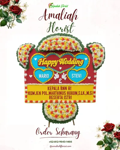 Karangan Papan Bunga Pernikahan di Jogoyudan